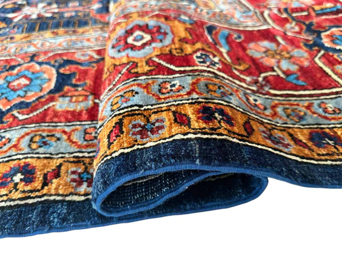 Afghan Bidjar Rug 9' x 12', Hand-Knotted Wool, Blue, Gold & Ivory, view 15