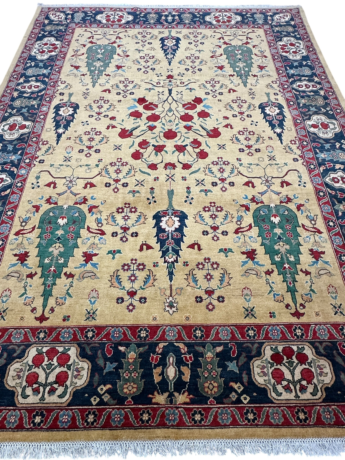 Afghan Kazak Rug 9' x 12', Hand-Knotted Wool, Tree of Life, view 3