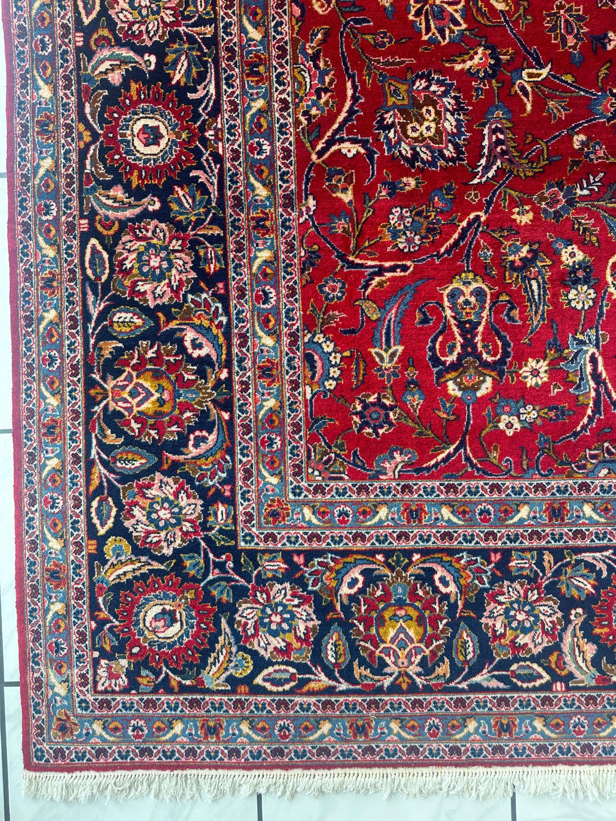 Incredible Persian Kashan All Over Wool Rug 10’2” x 14’, view 8
