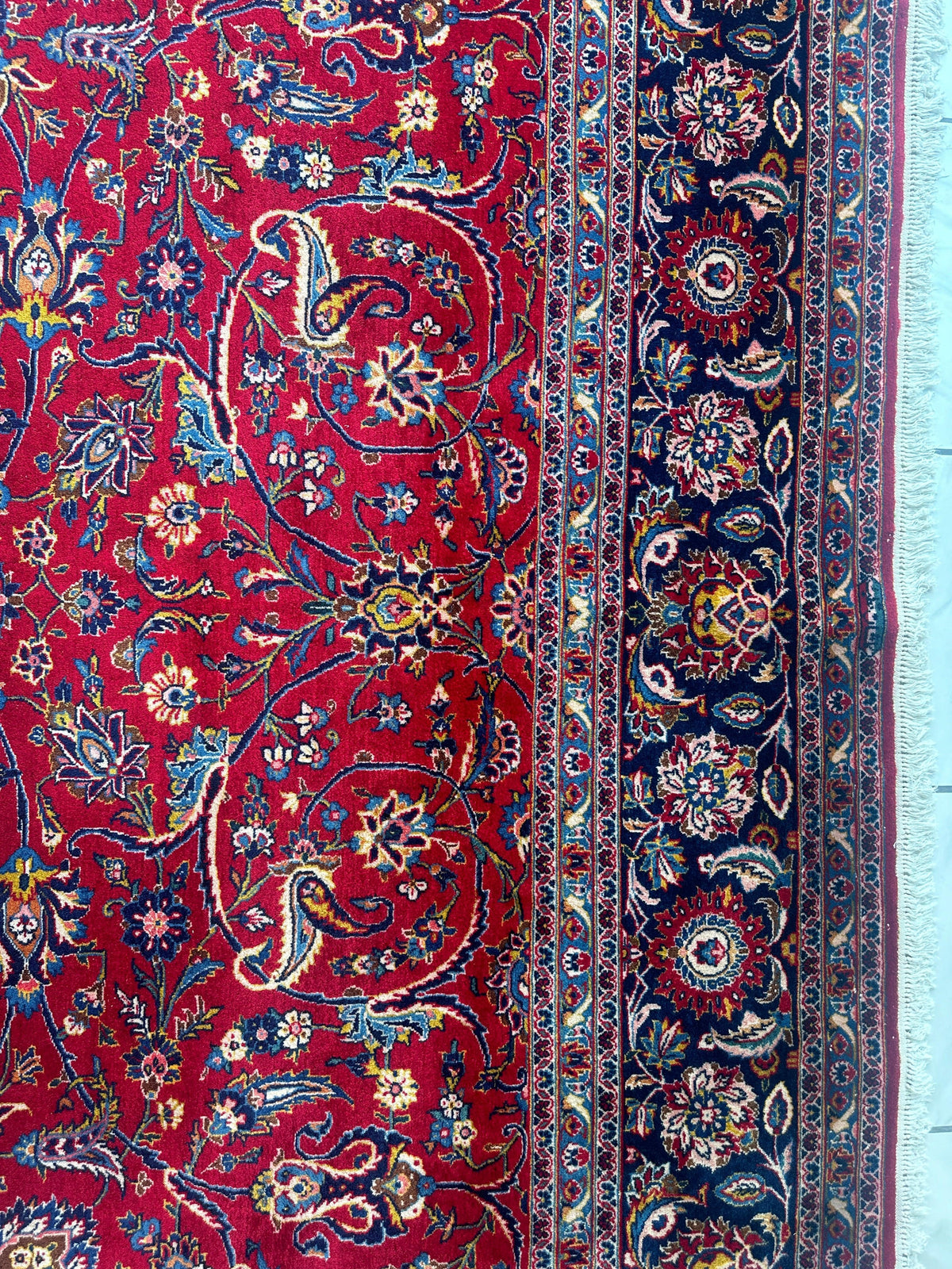 Incredible Persian Kashan All Over Wool Rug 10’2” x 14’, view 12