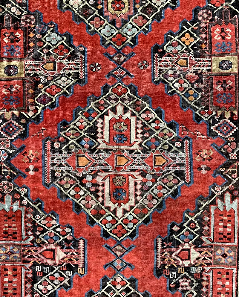 Antique Caucasian Karabagh Wool on Wool Runner Rug Late 19th Century Tribal Geometric, view 4