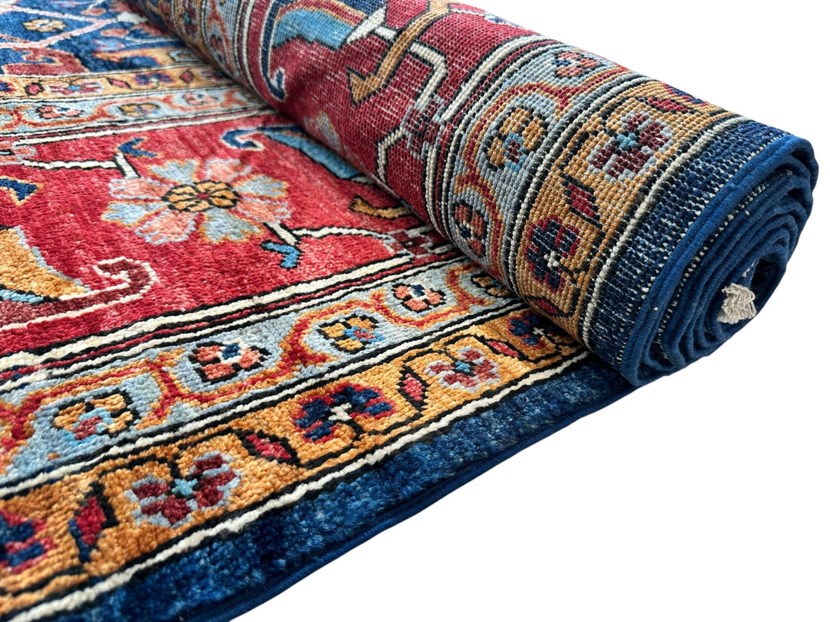 Afghan Bidjar Rug 9' x 12', Hand-Knotted Wool, Blue, Gold & Ivory, view 14