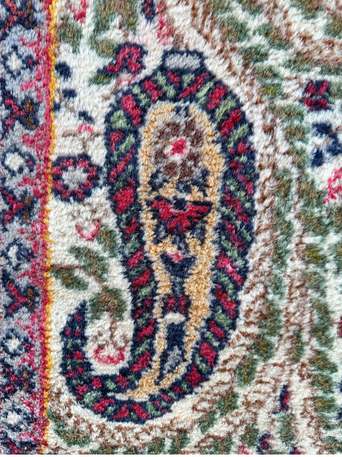 Vintage Persian Senneh Rug 6'1" x 9'4", Hand-Knotted Wool, Orange, view 5