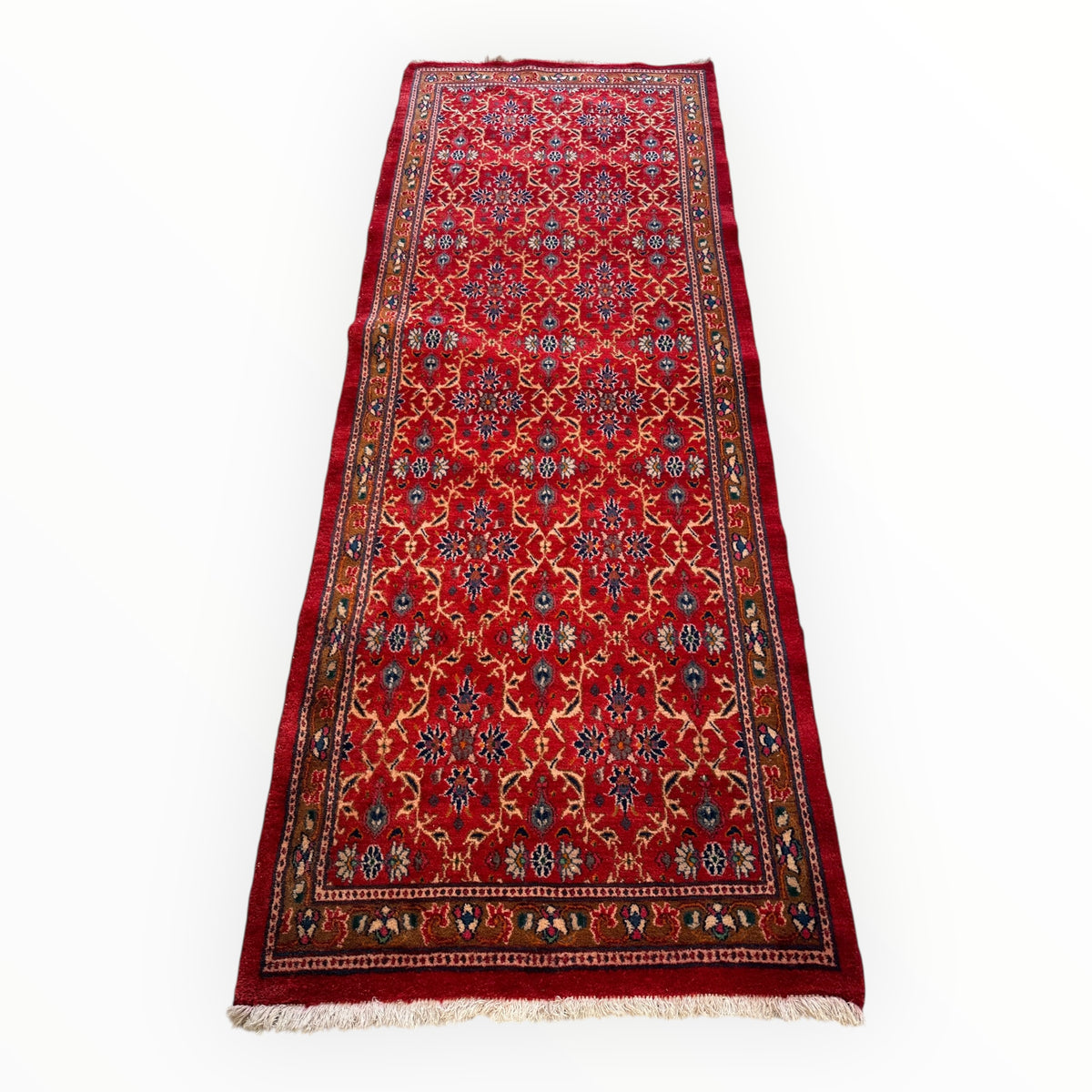 Vintage Runner runner size range tribal Red Blue laid flat