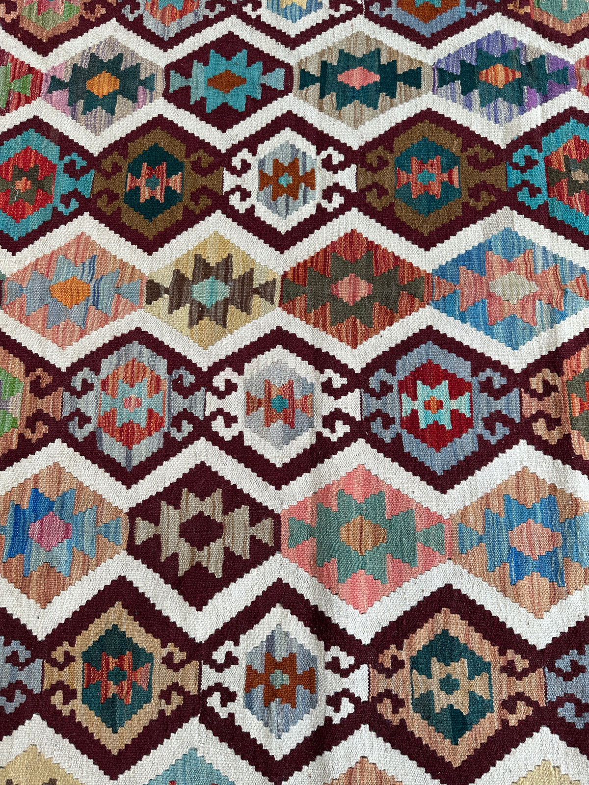 Afghan Maimana Kilim Rug 5'7" x 7'5", Hand-Woven Wool, view 3
