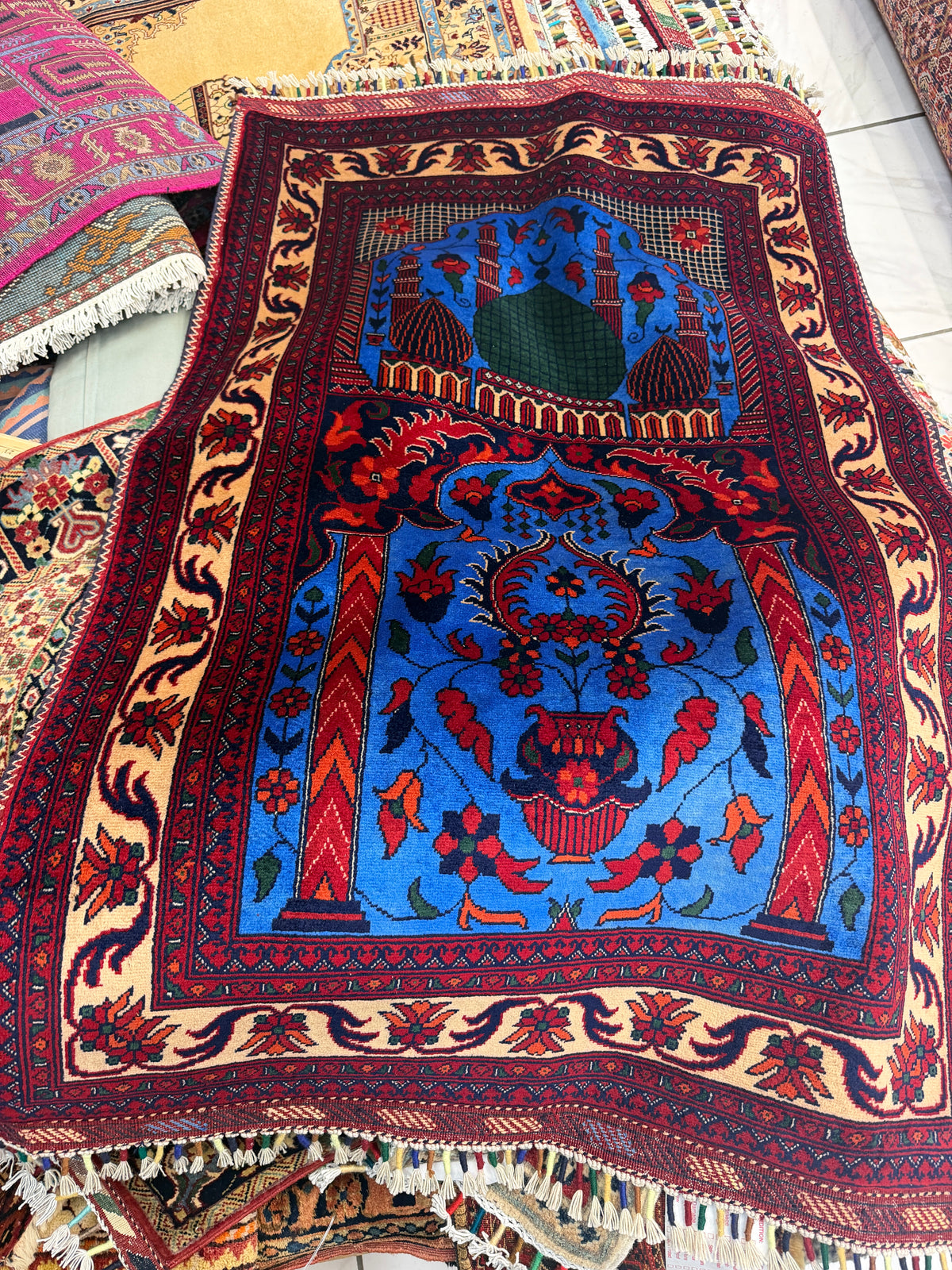 Hand-Knotted Afghani Wool Prayer Rug – 2’9″  x  4’4″