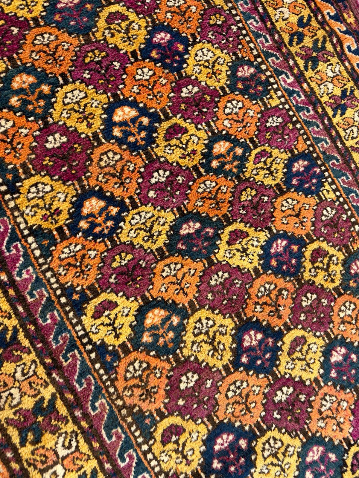 Antique Turkish Kurdish Rug 4' x 8'2", Hand-Knotted Wool, c. 1900, view 4