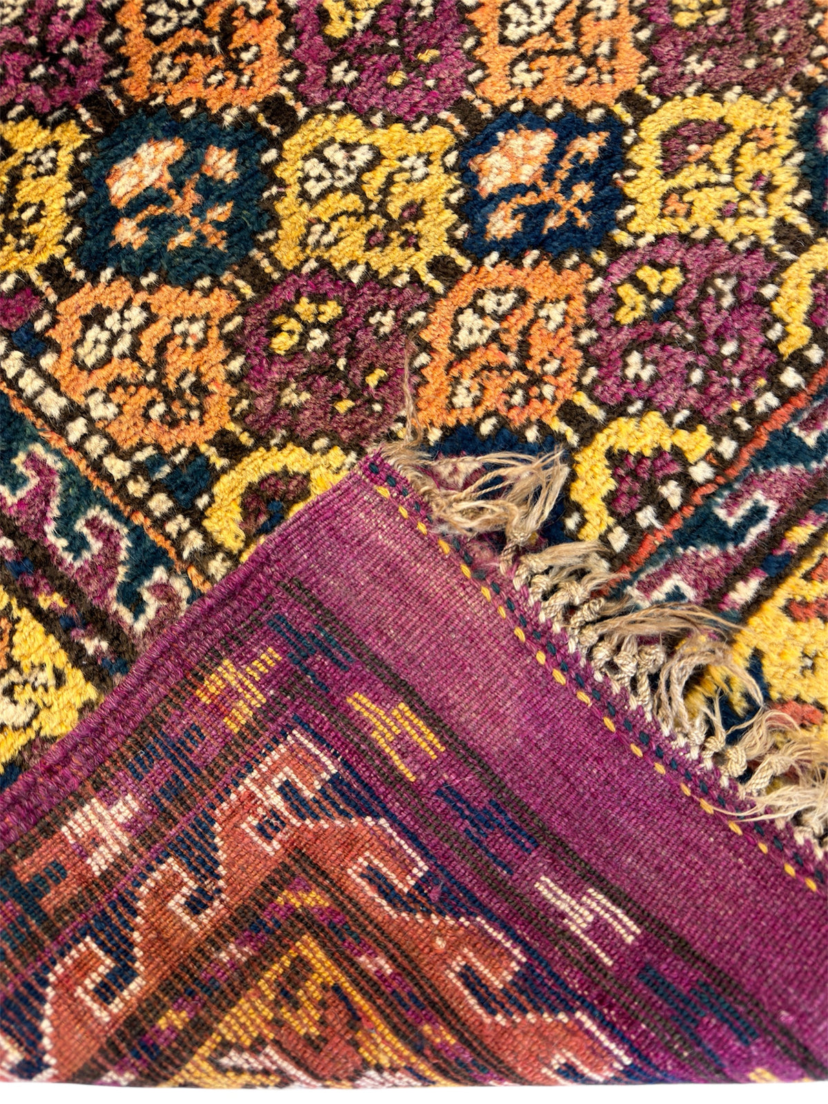 Antique Turkish Kurdish Rug 4' x 8'2", Hand-Knotted Wool, c. 1900, view 6