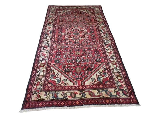 Antique Persian Hamadan Rug 3'7" x 6'8", Hand-Knotted Wool, Pink, view 2