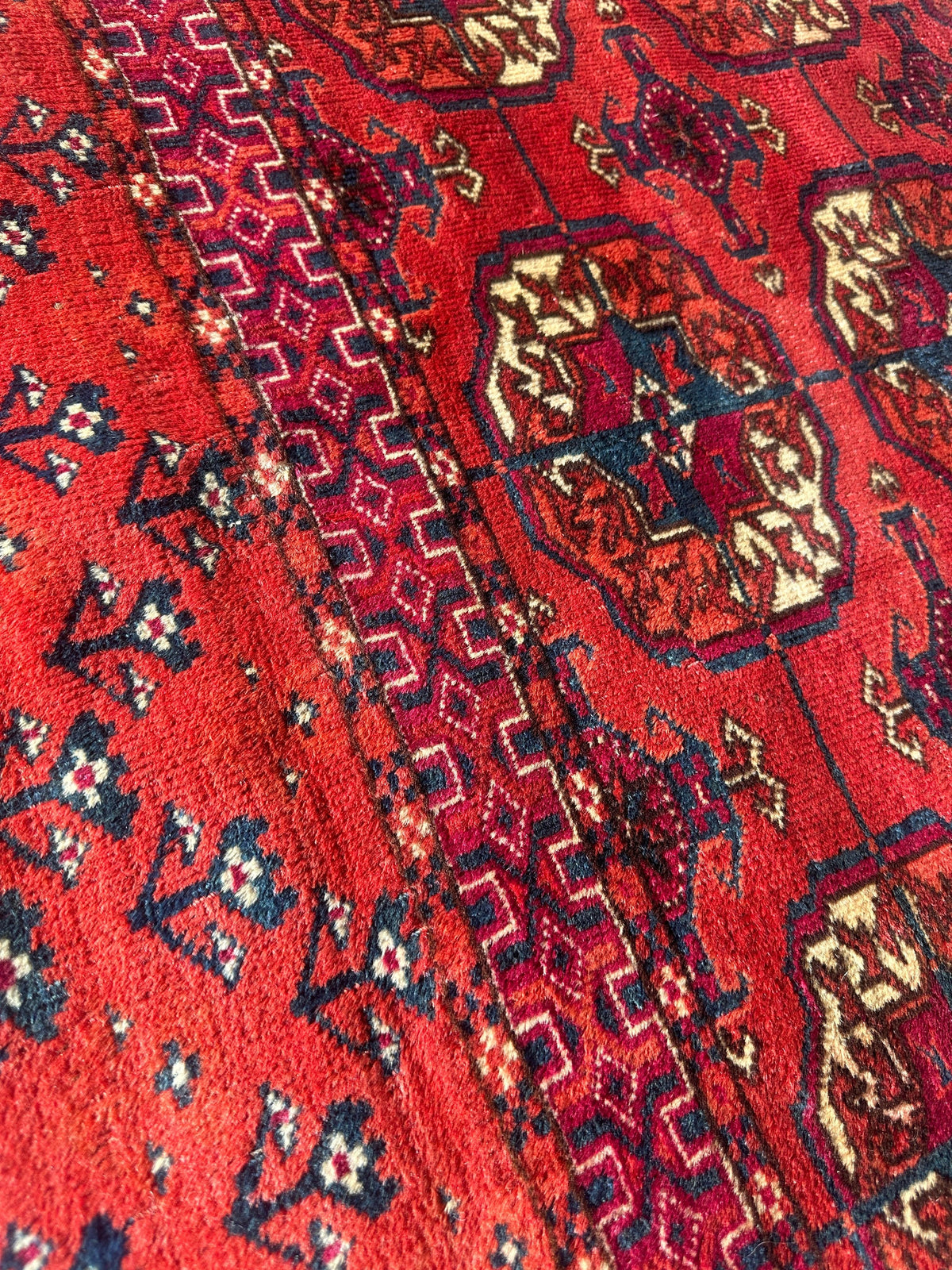 Antique Tekke Rug 3'4" x 4'1", 1920s, view 2