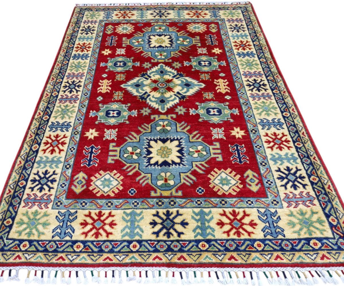 Afghani Rug 4x6 size range tribal Red laid flat