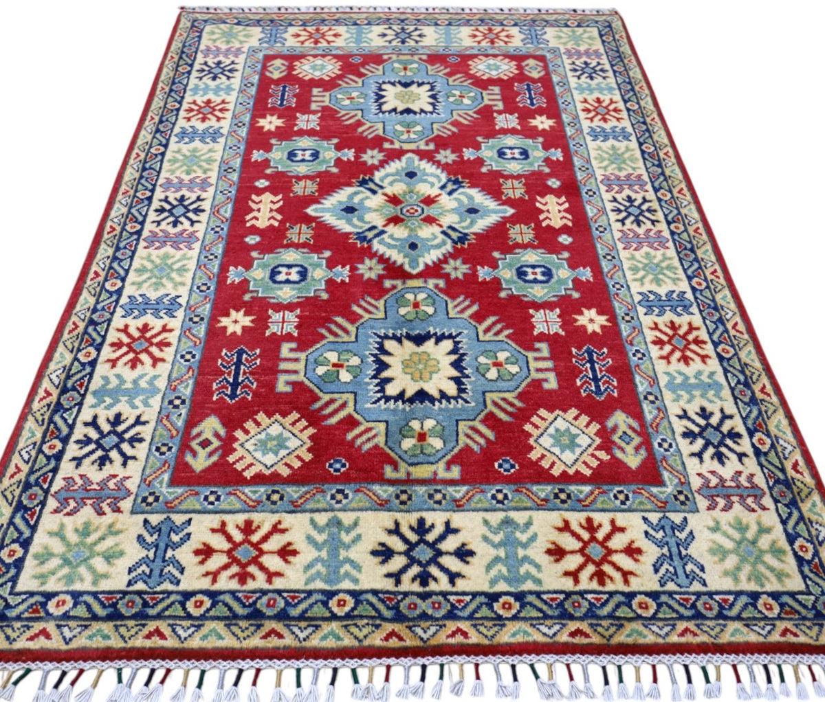 Afghani Rug 4x6 size range tribal Red laid flat