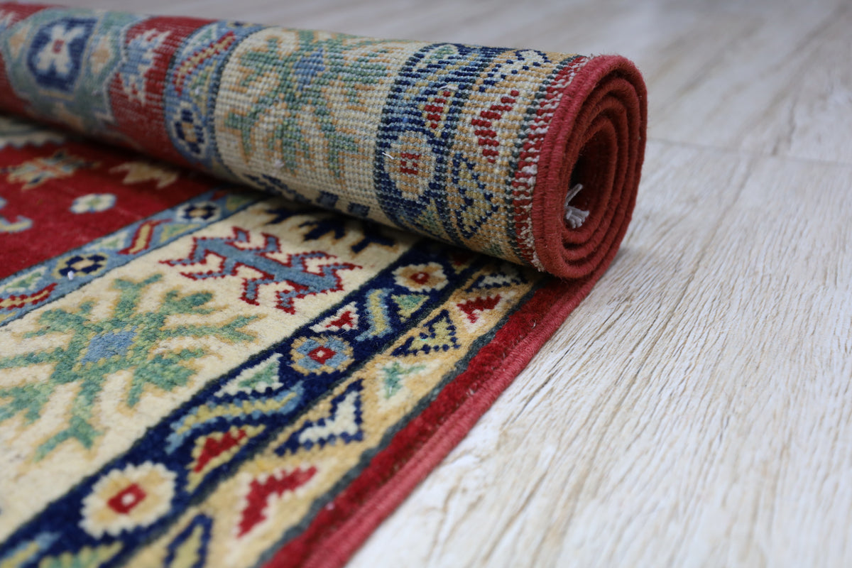 Afghani Rug 4x6 size range tribal Red laid flat