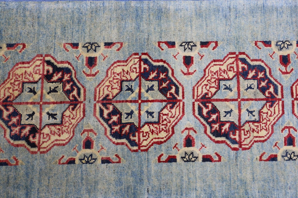 Afghani Rug 2x6 size range tribal Green laid flat