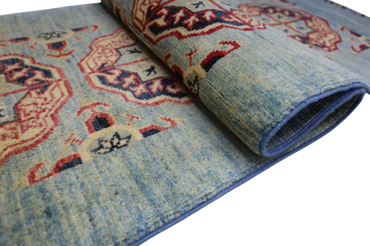Afghani Rug 2x6 size range tribal Green laid flat