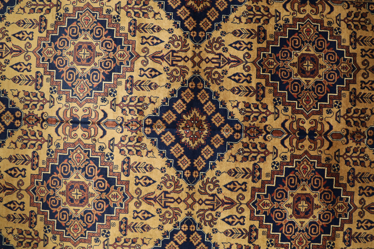 Afghan Zerkhaki Rug 5'8" x 7'8", Hand-Knotted Wool, Brown, view 4