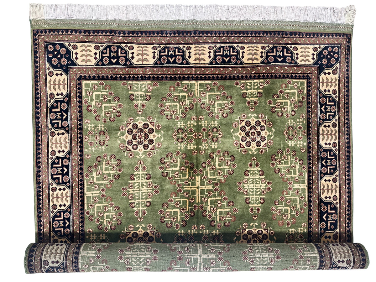 Afghani Rug 5x8 size range bukhara Beige laid flat