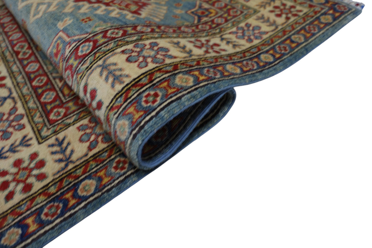 Afghani Rug 4x6 size range tribal Red Blue laid flat
