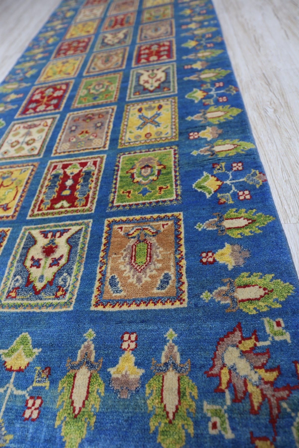 Afghani Runner runner size range tribal Blue laid flat