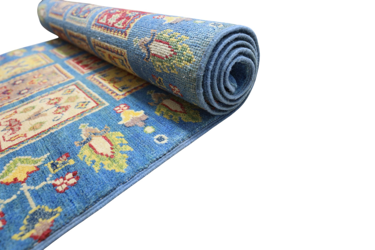 Afghani Runner runner size range tribal Blue laid flat