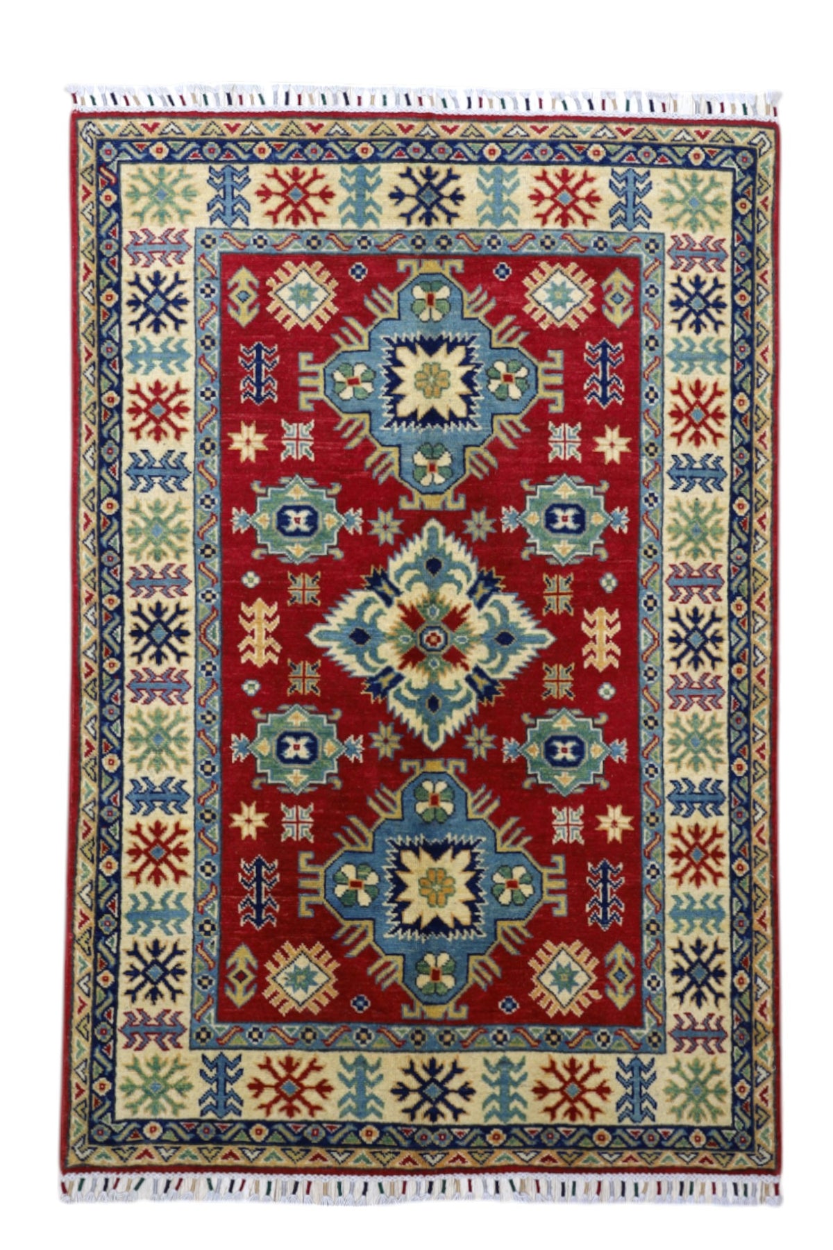 Afghani Rug 4x6 size range tribal Red laid flat