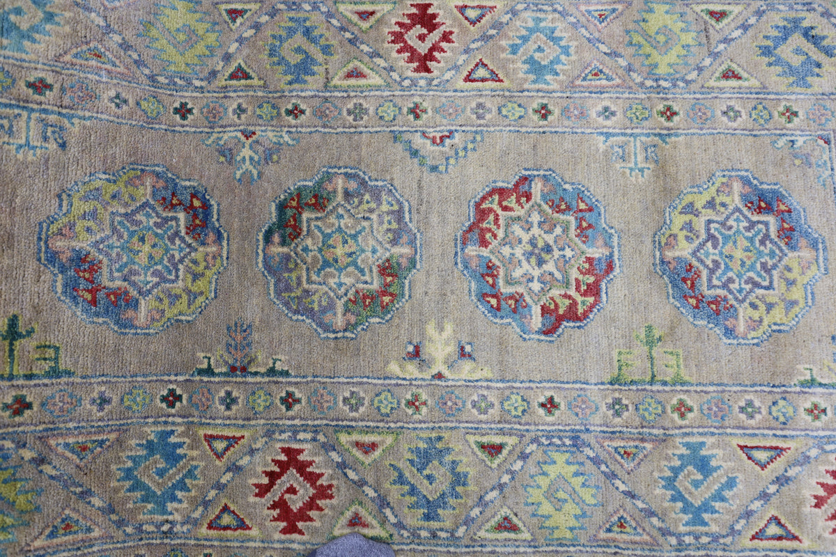 Afghan Kazak Runner 2'7" x 10', Hand-Knotted Wool, view 4