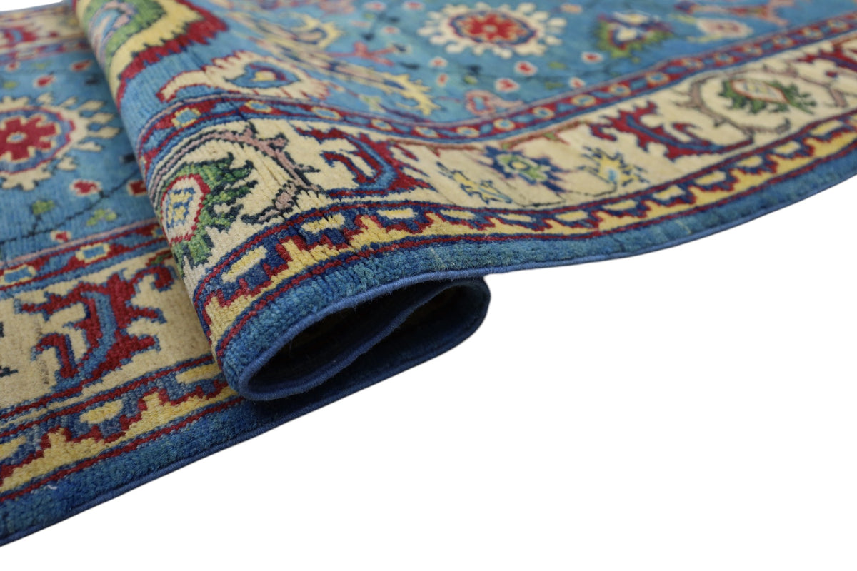 Afghani Runner runner size range floral Blue Cream laid flat