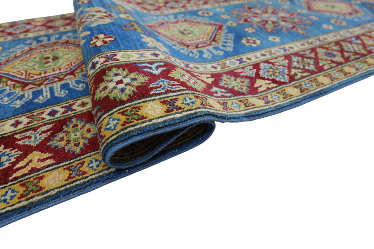 Afghan Kazak Runner 2'7" x 13'1", Hand-Knotted Wool, view 5