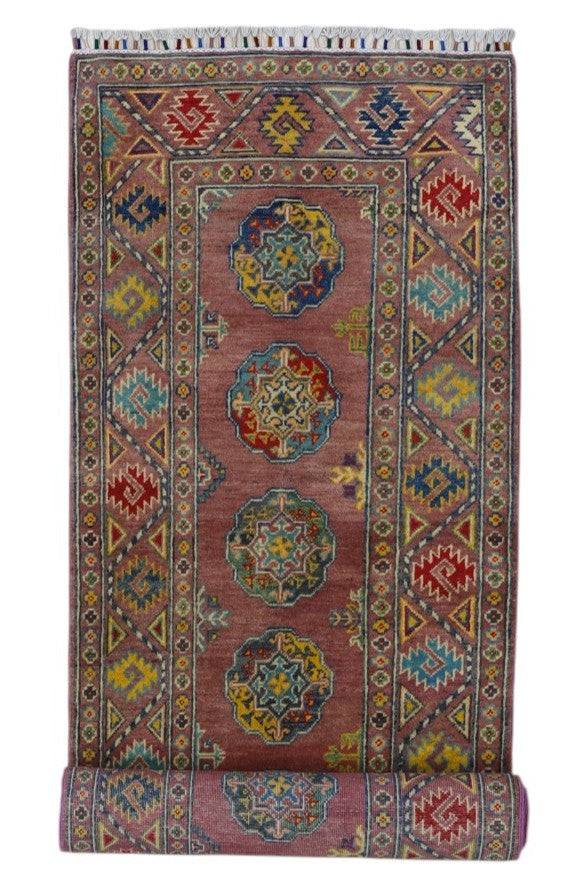 Afghani Runner runner size range tribal Pink laid flat