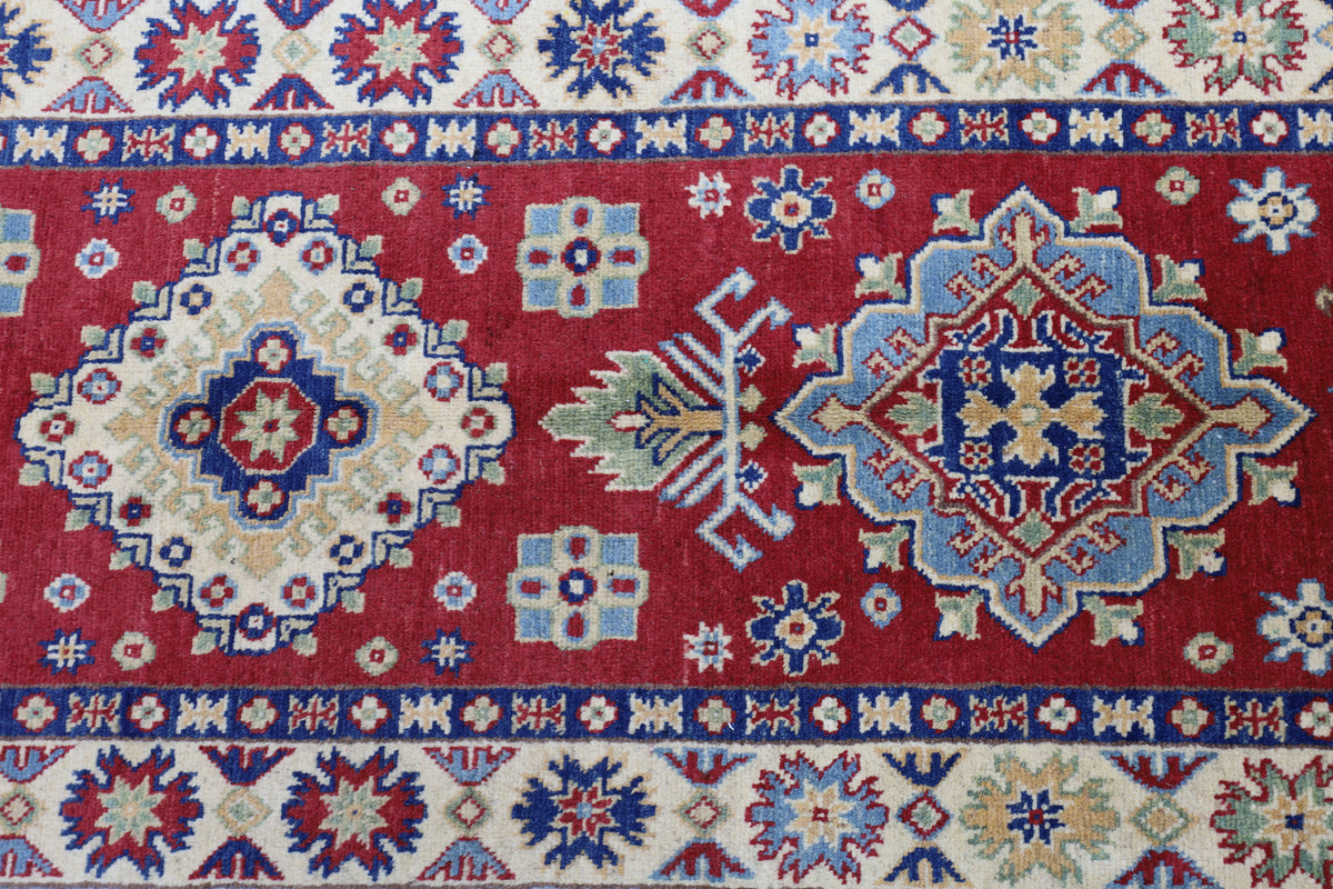 Afghani Runner runner size range tribal Red Cream laid flat