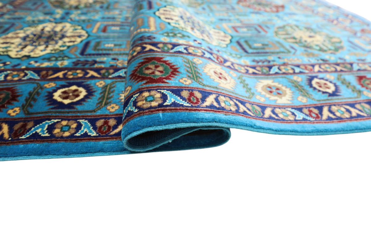 Afghani Rug 5x8 size range tribal Blue laid flat