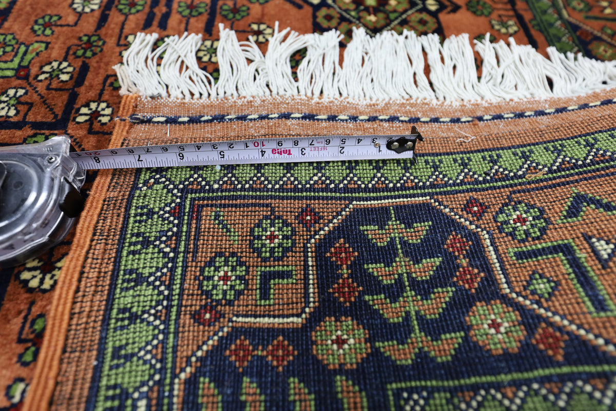 Afghan Bukhara Rug 3'5" x 4'10", Hand-Knotted Wool, Beige, view 6