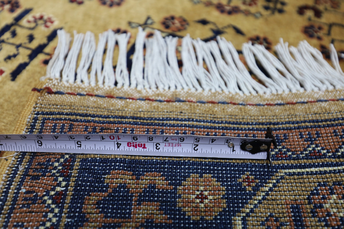 Afghan Bukhara Runner 2'10" x 9'11", Hand-Knotted Wool, Beige, view 6