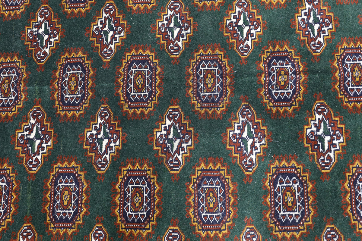 Afghan Herati Rug 4x6, Green, Burgundy & Brown, Hand-Knotted Wool, view 5