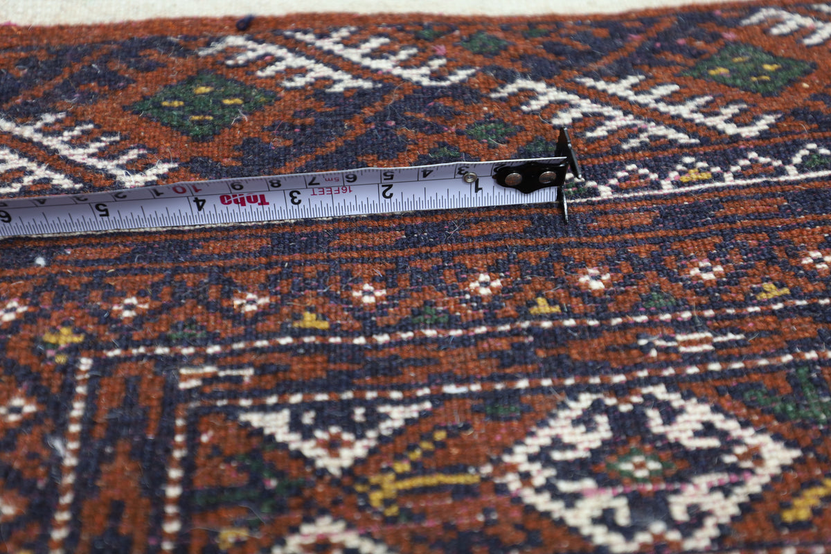 Afghan Herati Rug 4x6, Green, Burgundy & Brown, Hand-Knotted Wool, view 7
