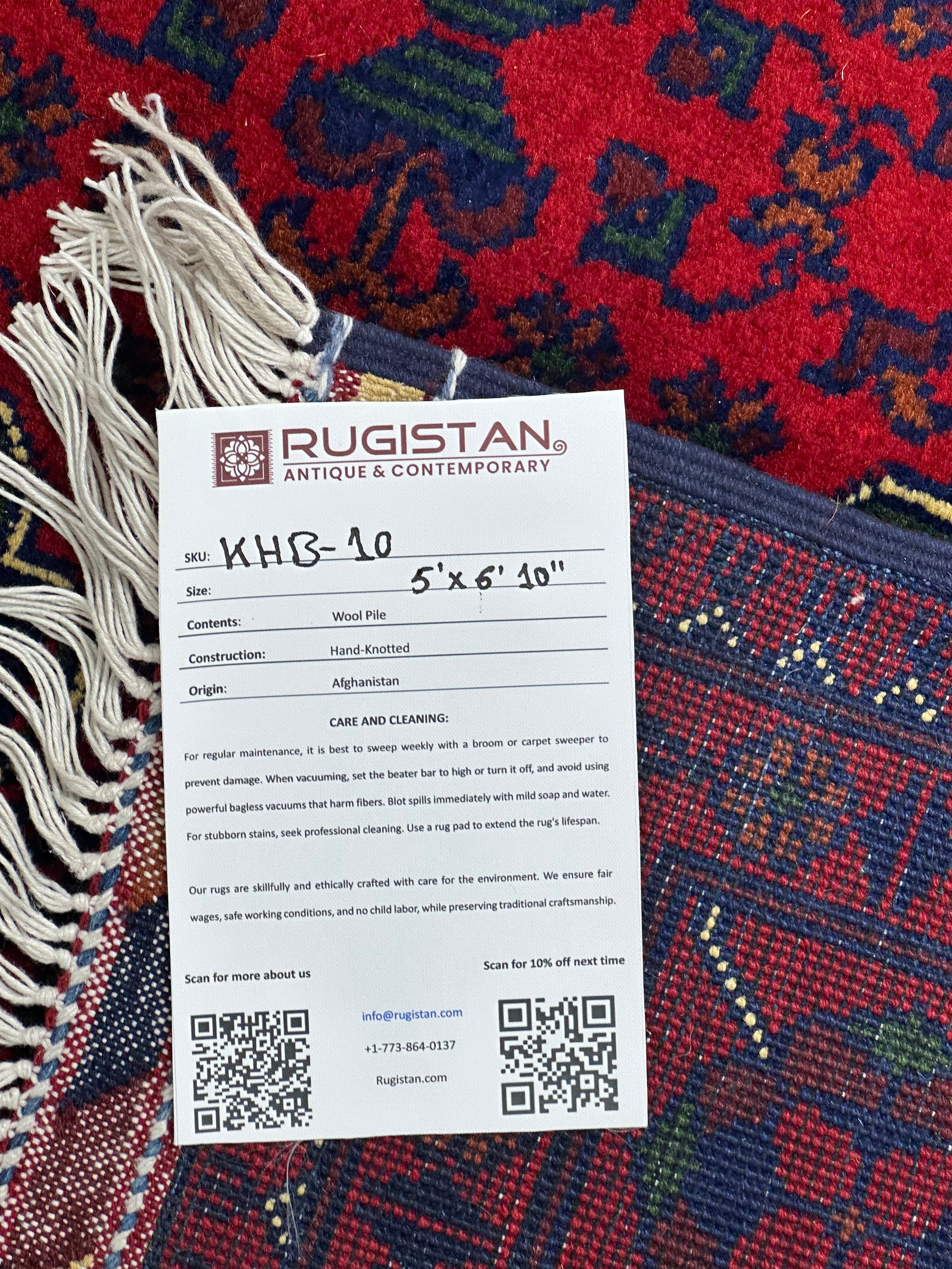 Afghani Rug 5x8 size range tribal laid flat