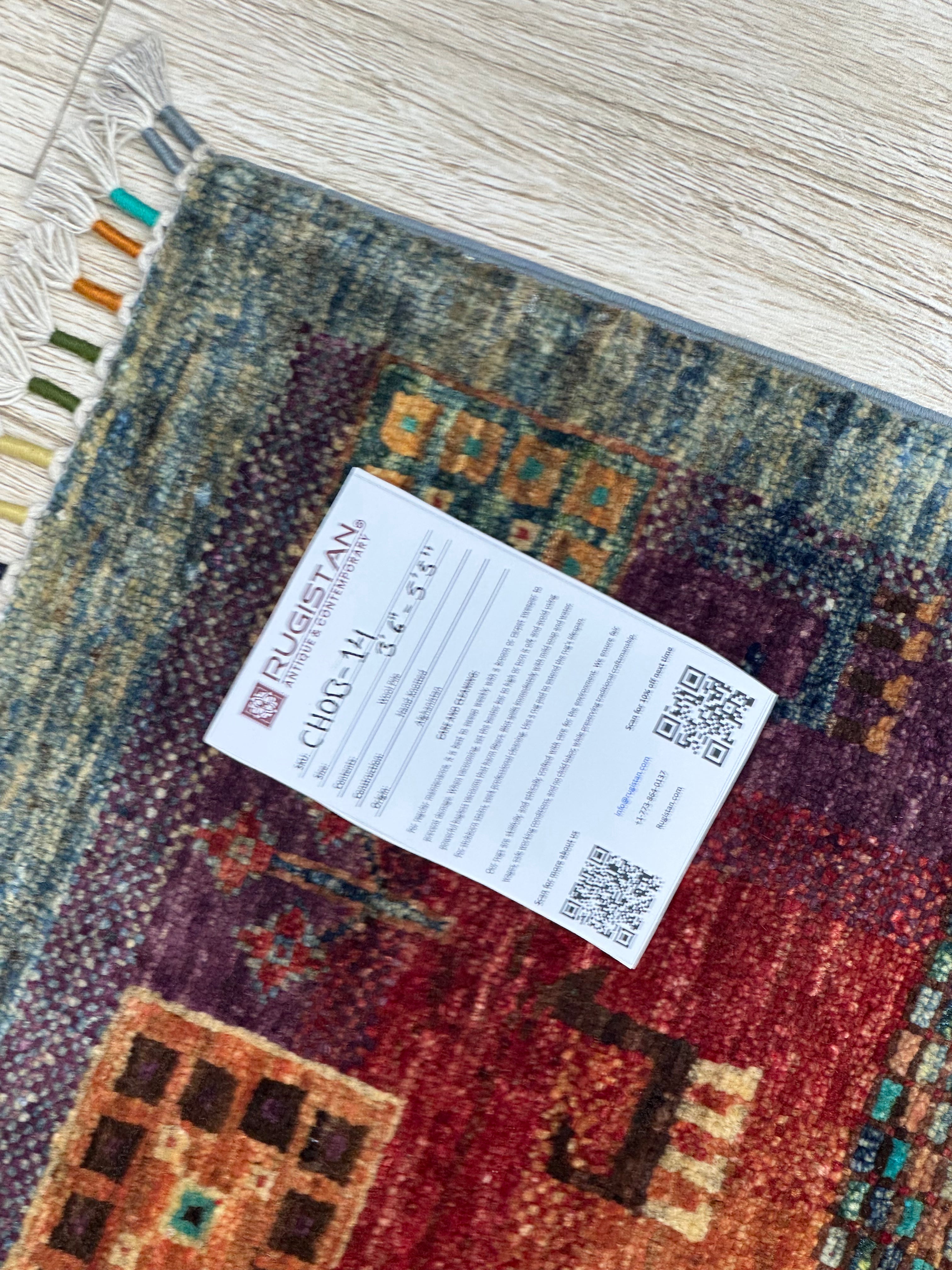 Afghani Rug 4x6 size range tribal laid flat