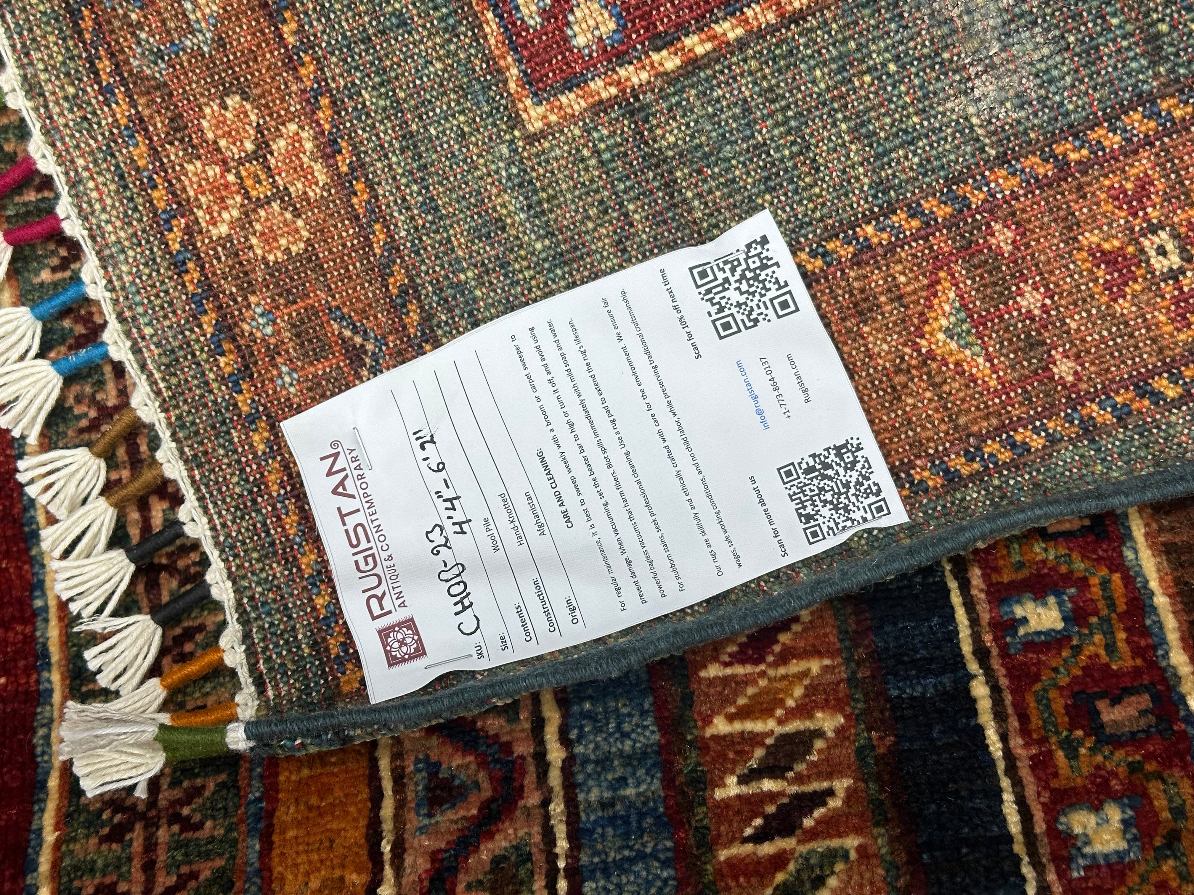 Afghani Rug 5x8 size range tribal laid flat