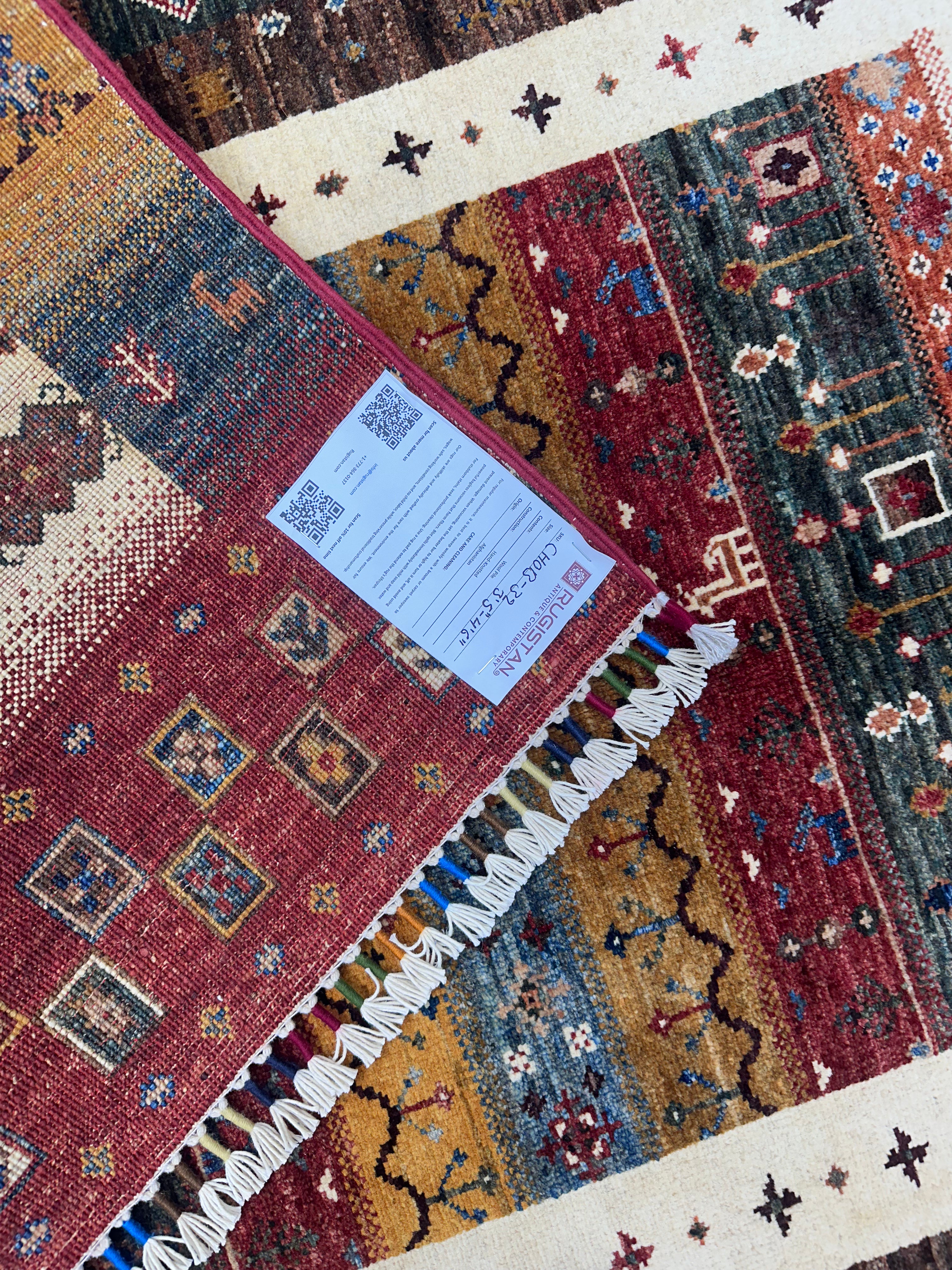 Afghani Rug 4x6 size range tribal laid flat