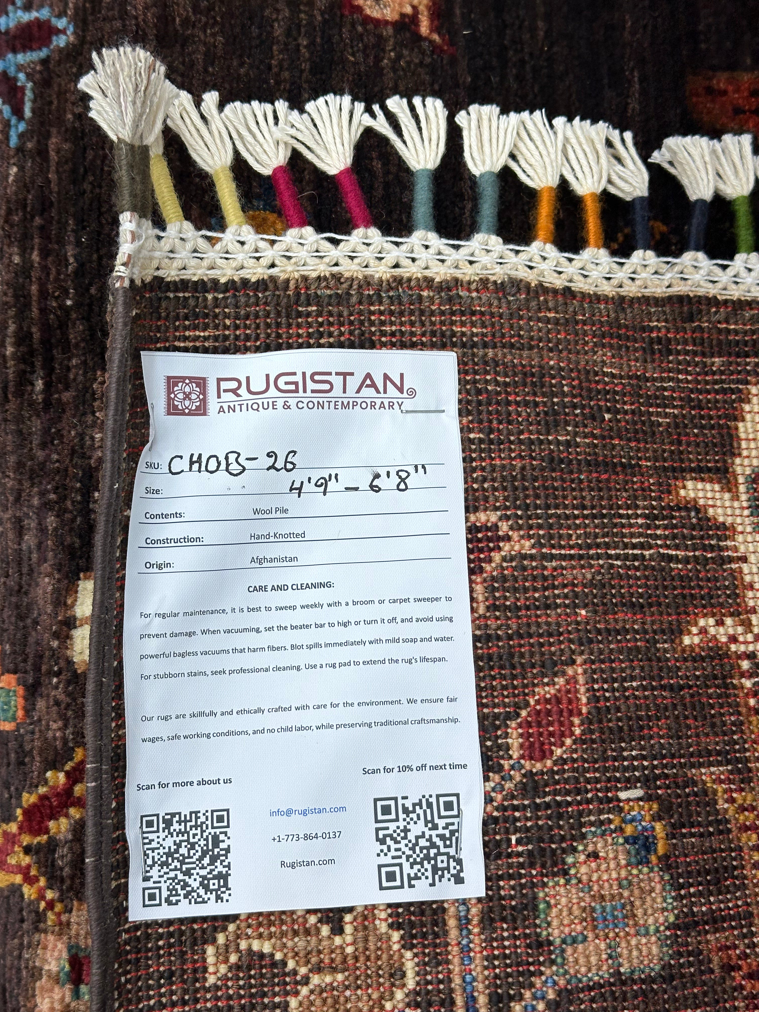 Afghani Rug 5x8 size range tribal laid flat