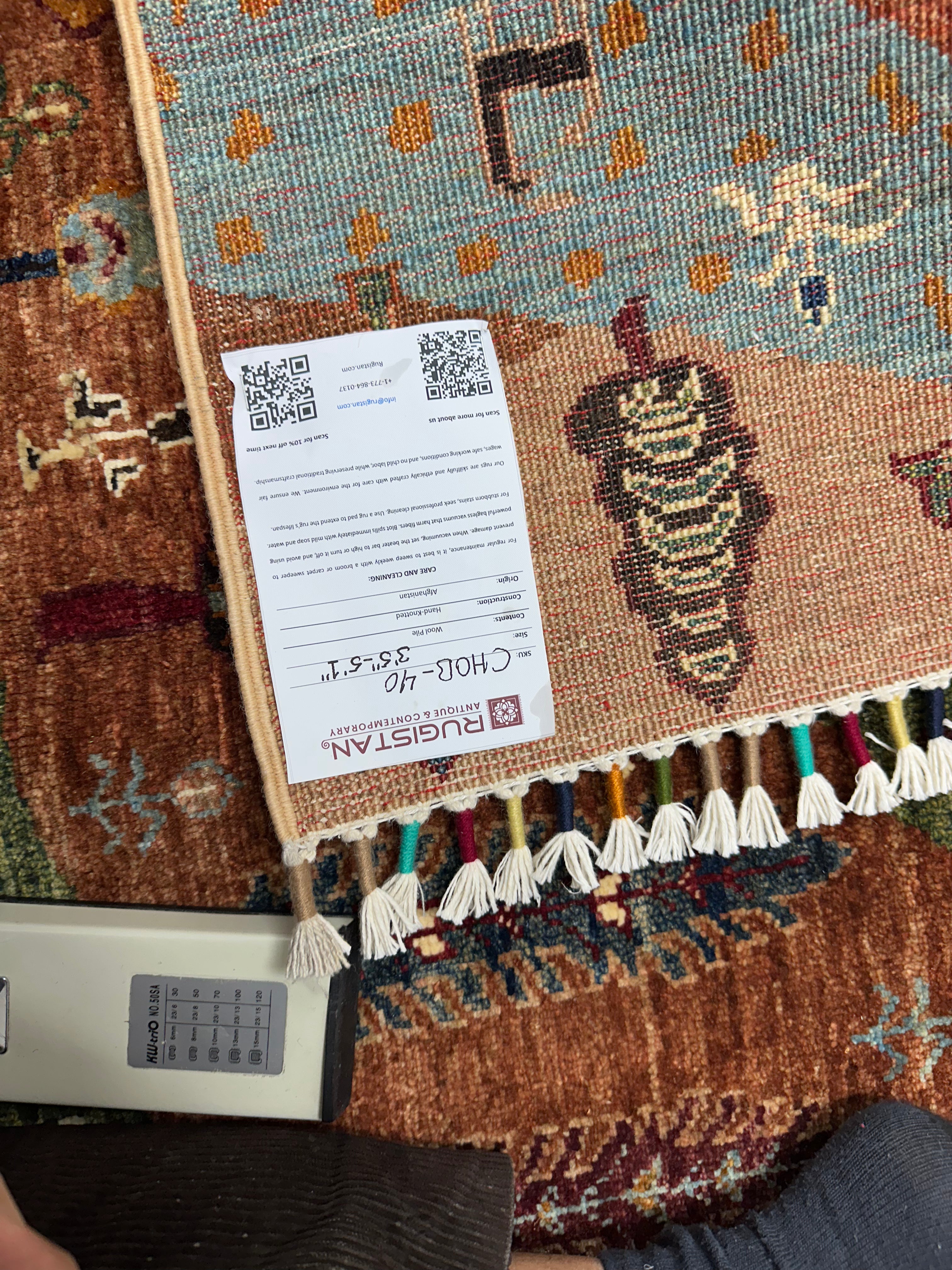 Afghani Rug 4x6 size range tribal laid flat