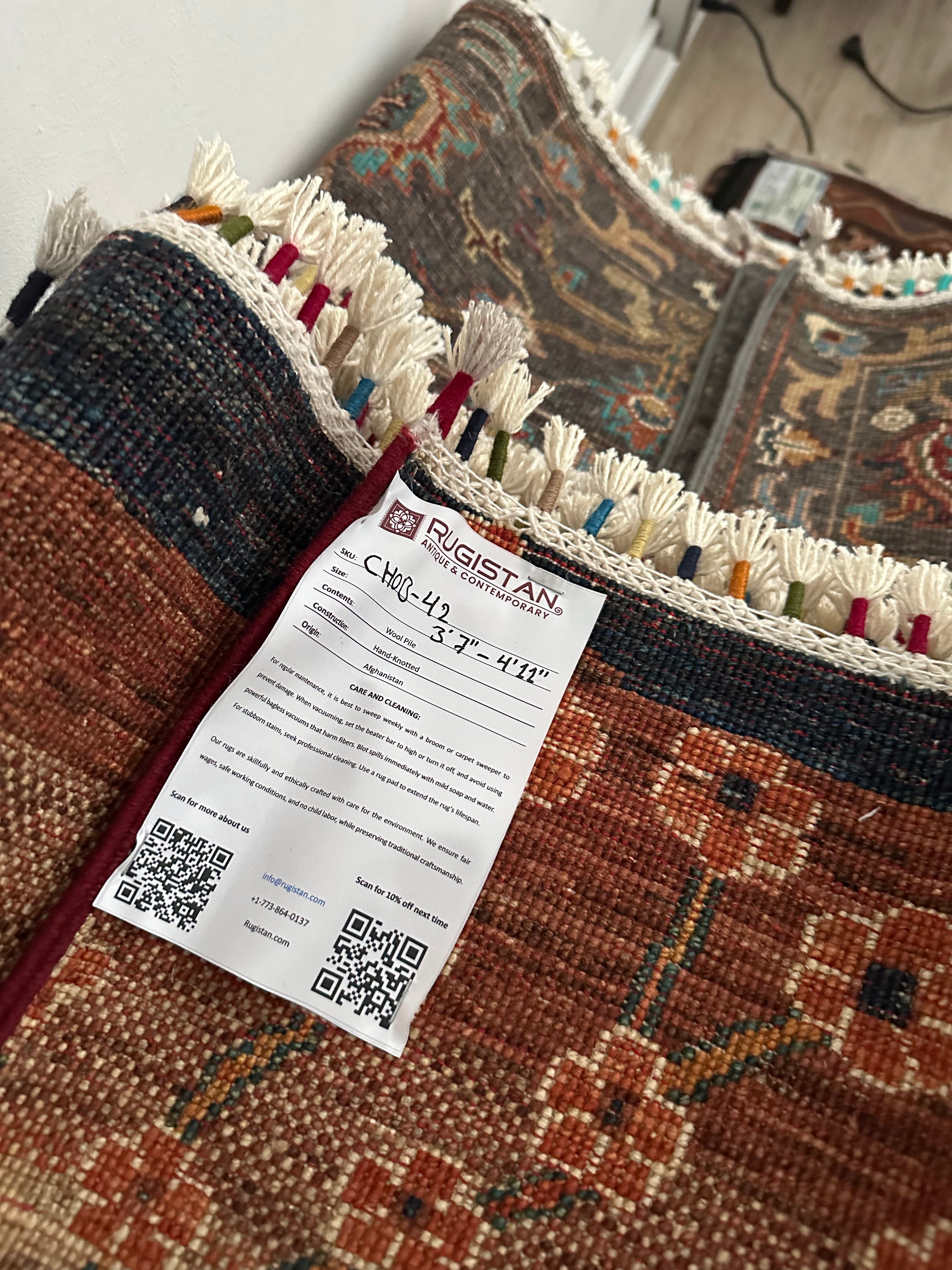 Afghani Rug 4x6 size range tribal laid flat