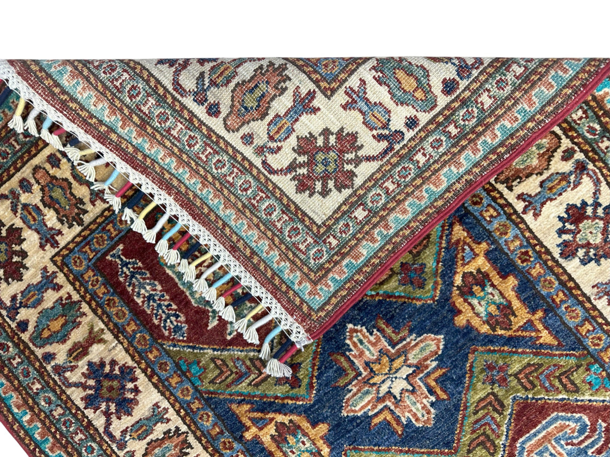 Afghan Kashi Runner 2'9" x 9'9", Hand-Knotted Wool, Red, view 4