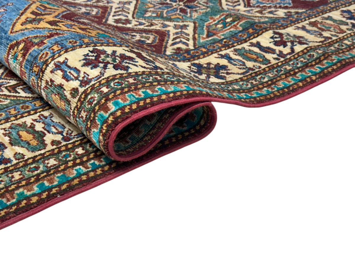Afghan Kashi Runner 2'9" x 9'9", Hand-Knotted Wool, Red, view 3