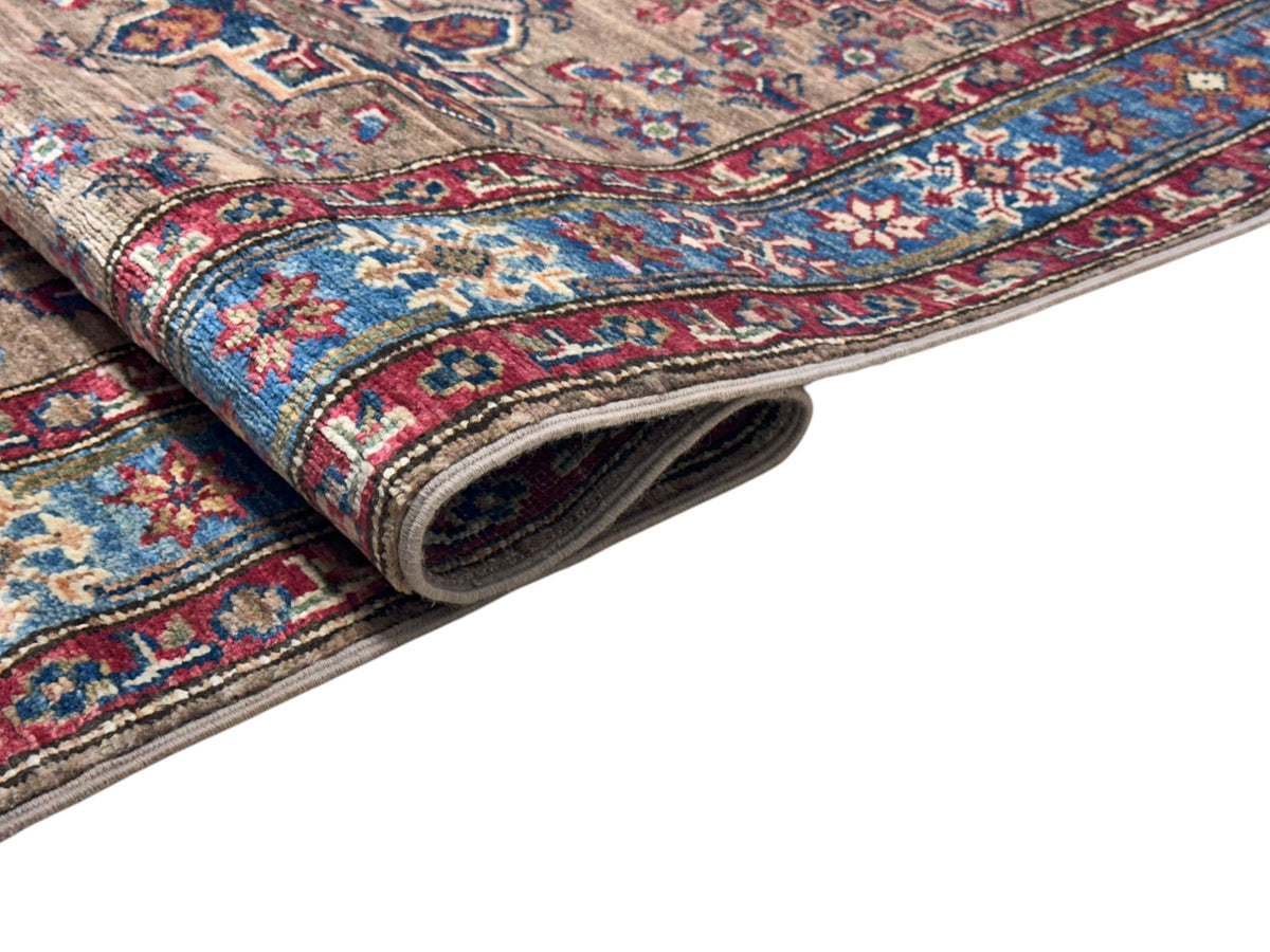 Afghan Kashi Runner 2'9" x 10'1", Hand-Knotted Wool, Red, view 3