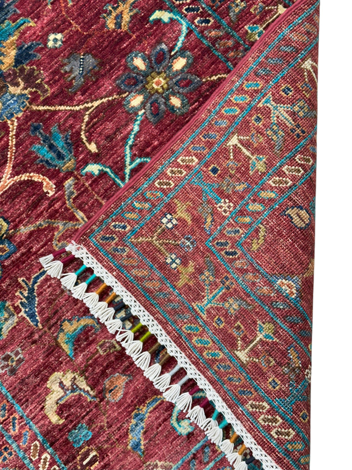Afghan Chobi Sultani Runner 2'8" x 7'6", Hand-Knotted Ghazni Wool, Red, view 4