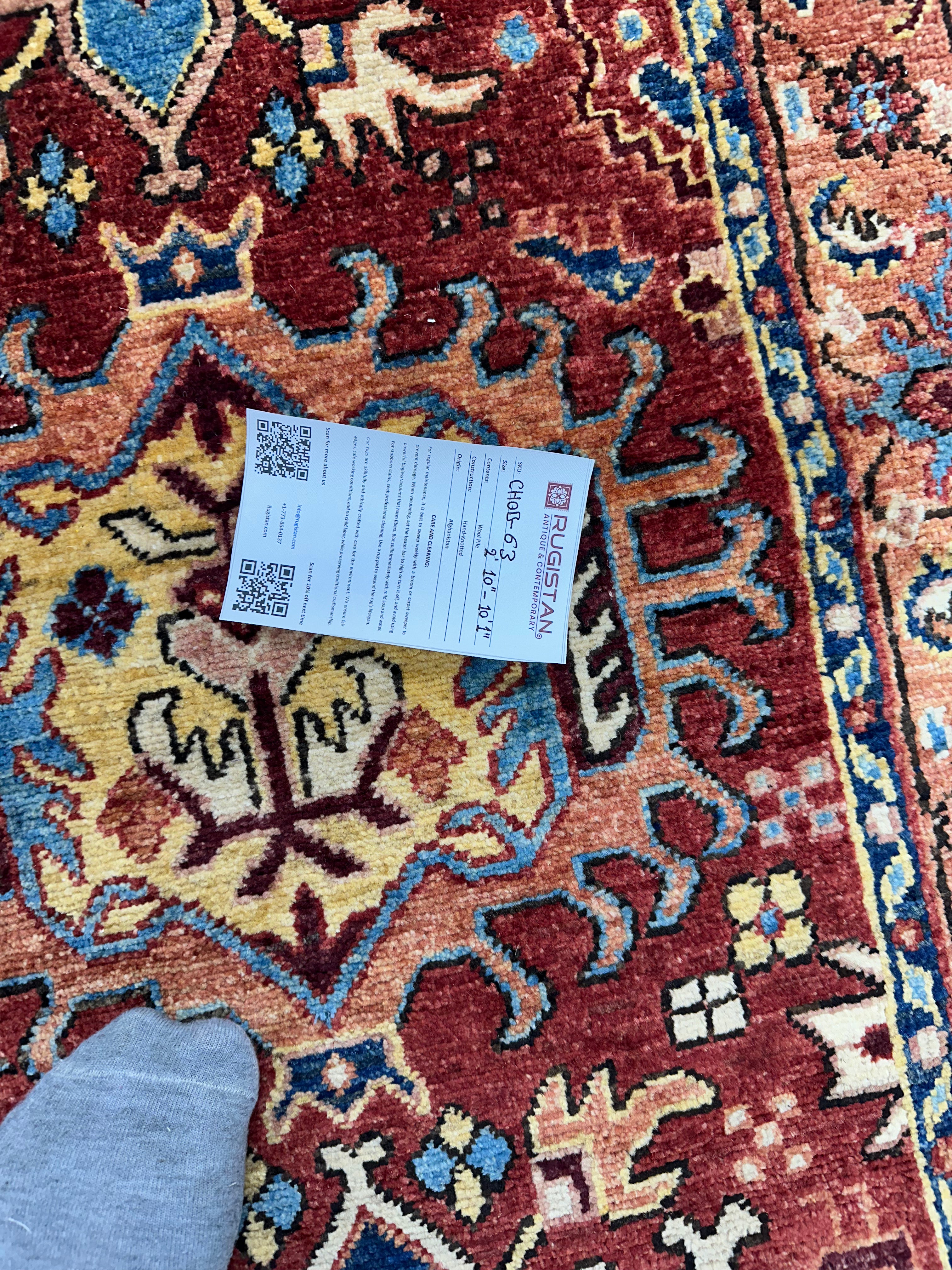 Afghan Super Kazak Runner 2'6" x 10'1", Hand-Knotted Ghazni Wool, Red, view 5