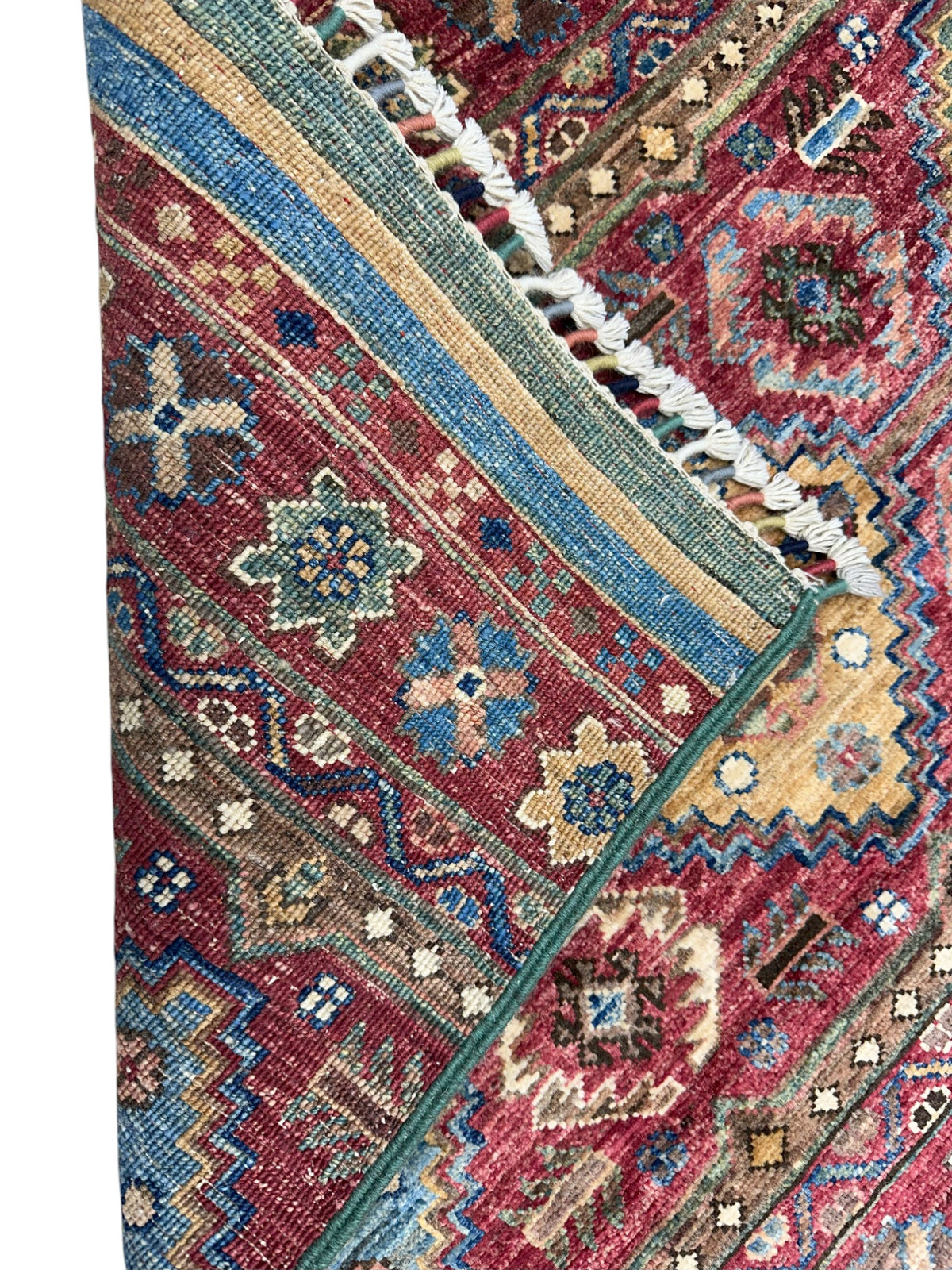 Afghan Khorjin Runner 2'8" x 8'8", Hand-Knotted Ghazni Wool, Red, view 4