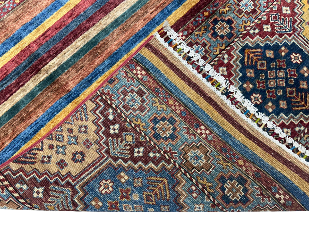 Afghan Khorjin Rug 5'10" x 7'8", Hand-Knotted Ghazni Wool, view 3