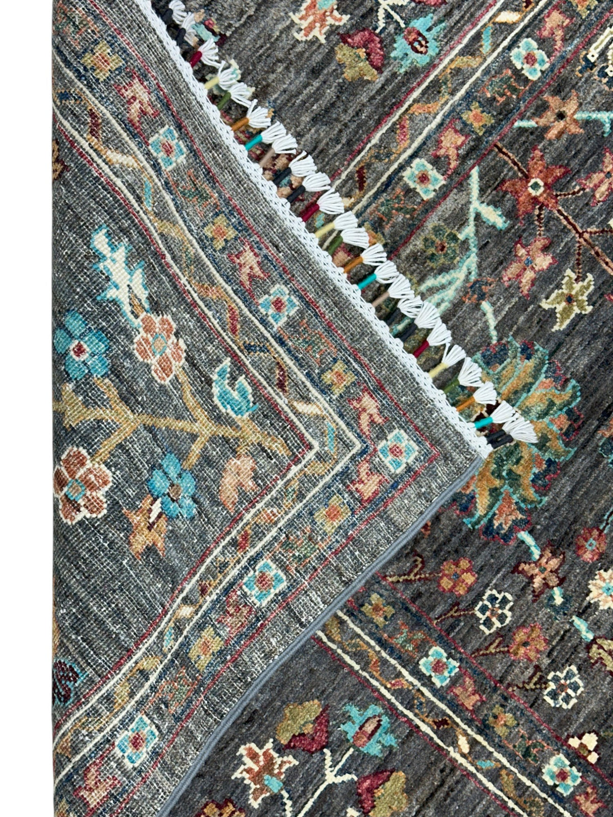 Afghan Chobi Sultani Rug 7'1" x 9'9", Hand-Knotted Ghazni Wool, Brown, view 4